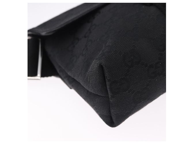 Marsupio GUCCI GG Canvas Nero Argento 131236 Auth 194839A - vista 10