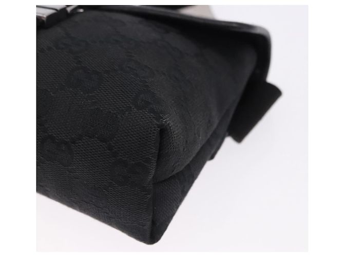 Marsupio GUCCI GG Canvas Nero Argento 131236 Auth 194839A - vista 11