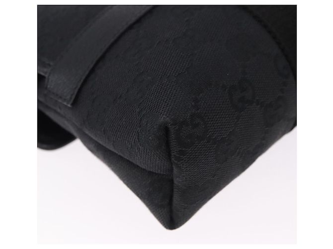 Marsupio GUCCI GG Canvas Nero Argento 131236 Auth 194839A - vista 12
