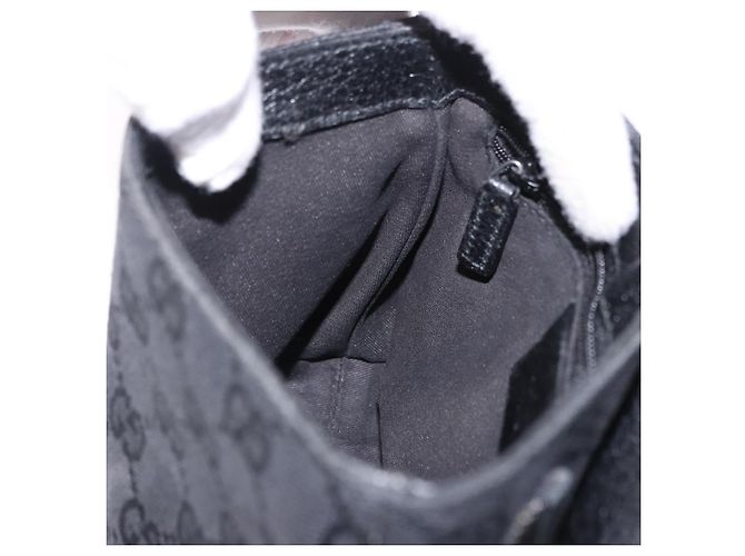 Marsupio GUCCI GG Canvas Nero Argento 131236 Auth 194839A - vista 19