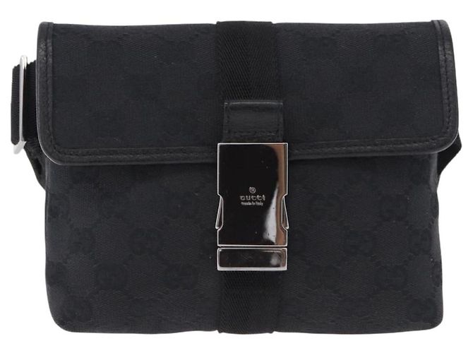 Marsupio GUCCI GG Canvas Nero Argento 131236 Auth 194839A - vista 2