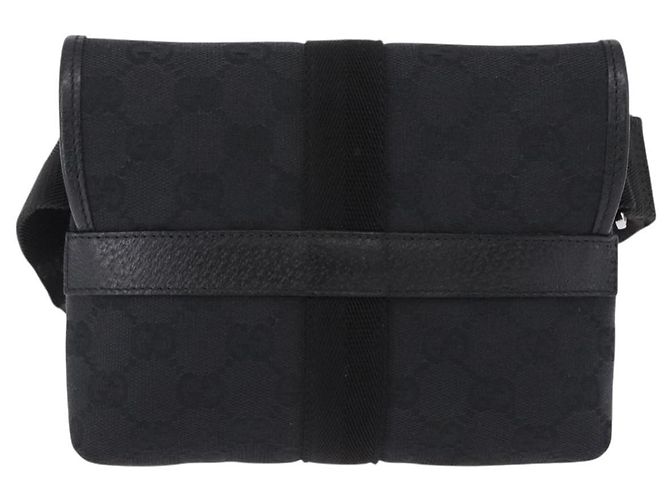 Marsupio GUCCI GG Canvas Nero Argento 131236 Auth 194839A - vista 3