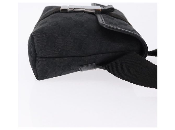 Marsupio GUCCI GG Canvas Nero Argento 131236 Auth 194839A - vista 4