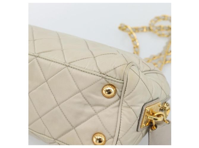 Borsa a Spalla con Catena PRADA Nylon Beige Oro Auth bs36530 D'oro - vista 17