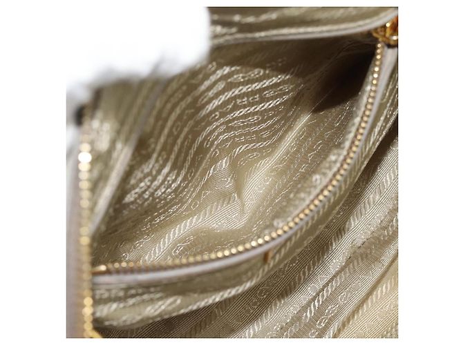 Borsa a Spalla con Catena PRADA Nylon Beige Oro Auth bs36530 D'oro - vista 25