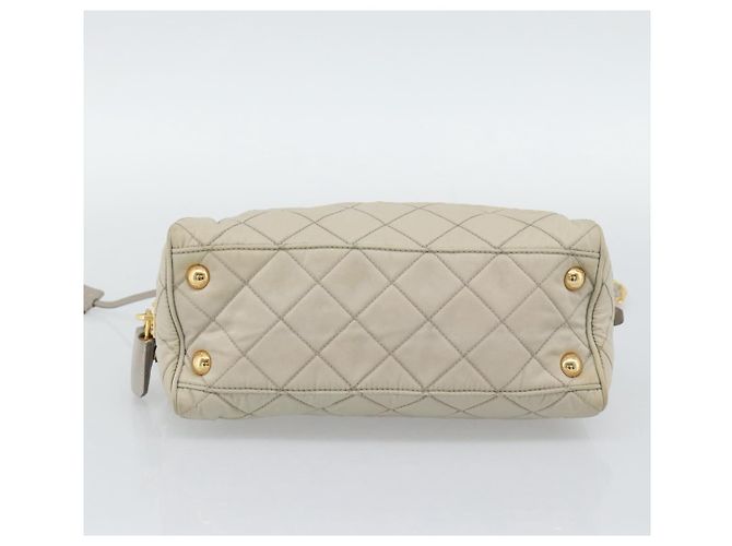 Borsa a Spalla con Catena PRADA Nylon Beige Oro Auth bs36530 D'oro - vista 5