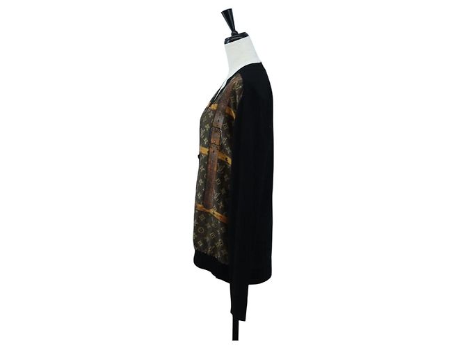 LOUIS VUITTON Cardigã Monogram Trunk Time em lã e seda LV Auth bs36696M Monograma - vista 3