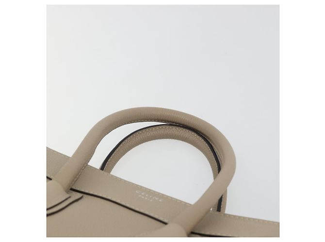 Céline CELINE Luggage Micro shopper Handtasche Leder Beige Auth 194755SAM - Ansicht 14