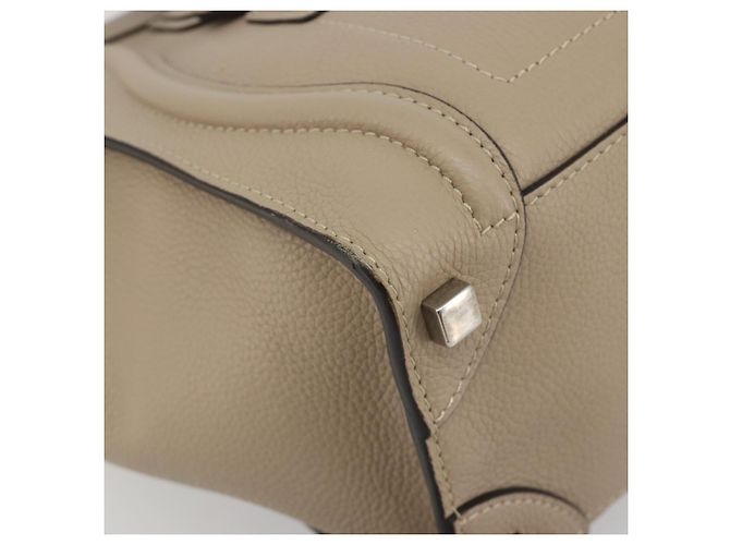 Céline CELINE Luggage Micro shopper Handtasche Leder Beige Auth 194755SAM - Ansicht 15