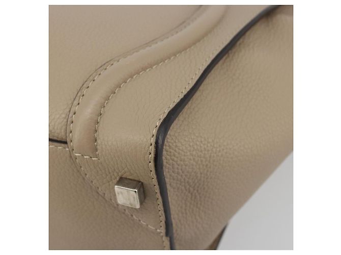 Céline CELINE Luggage Micro shopper Handtasche Leder Beige Auth 194755SAM - Ansicht 16