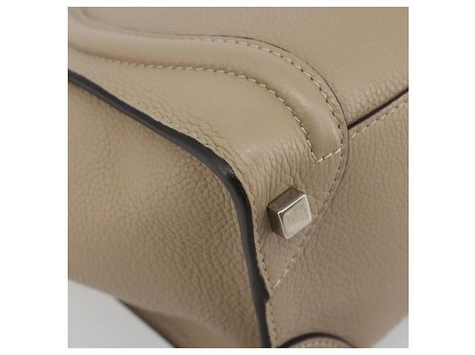 Céline CELINE Luggage Micro shopper Handtasche Leder Beige Auth 194755SAM - Ansicht 17