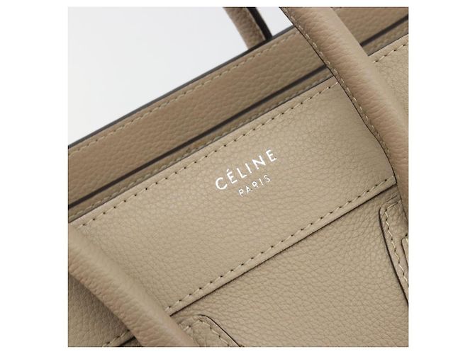 Céline CELINE Luggage Micro shopper Handtasche Leder Beige Auth 194755SAM - Ansicht 18