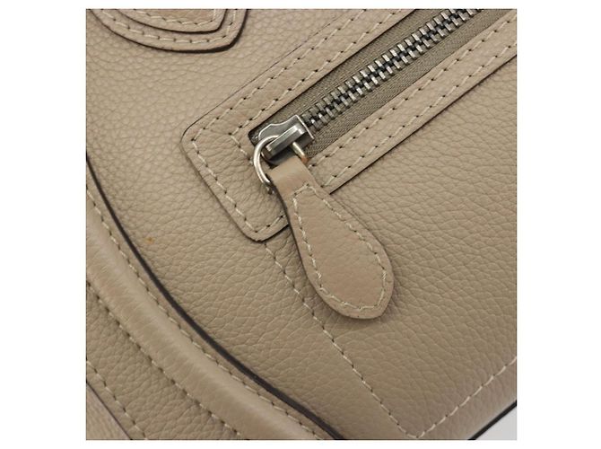 Céline CELINE Luggage Micro shopper Handtasche Leder Beige Auth 194755SAM - Ansicht 19