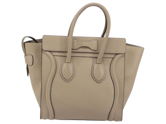 Céline CELINE Luggage Micro shopper Handtasche Leder Beige Auth 194755SAM - Ansicht 2