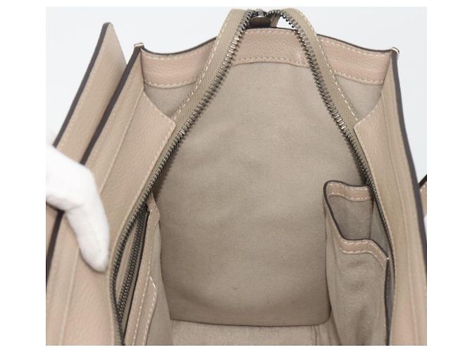 Céline CELINE Luggage Micro shopper Handtasche Leder Beige Auth 194755SAM - Ansicht 21