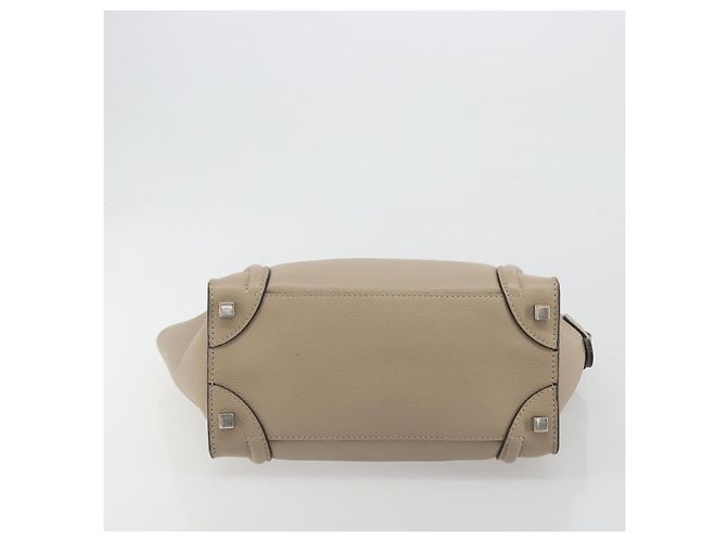 Céline CELINE Luggage Micro shopper Handtasche Leder Beige Auth 194755SAM - Ansicht 5