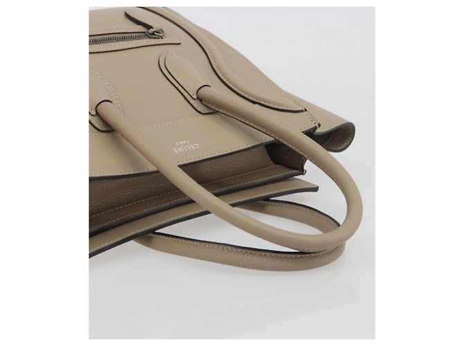 Céline CELINE Luggage Micro shopper Handtasche Leder Beige Auth 194755SAM - Ansicht 7