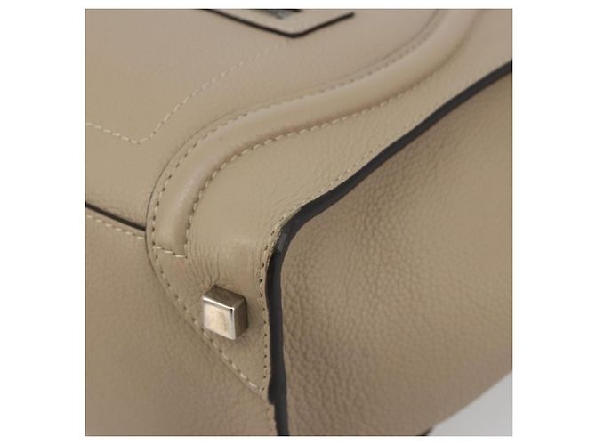 Céline CELINE Luggage Micro shopper Handtasche Leder Beige Auth 194755SAM - Ansicht 8