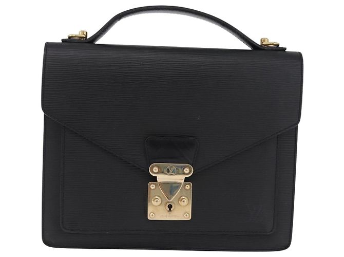 LOUIS VUITTON Epi Monceau 28 Hand Bag Black M52122 LV Auth ka5535 Nero - vista 13