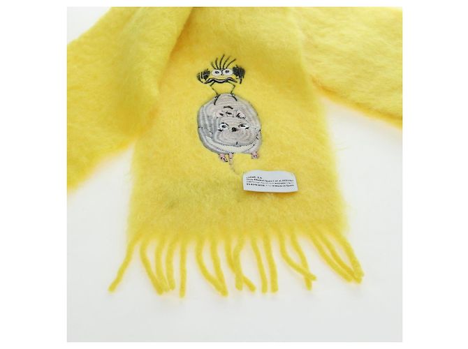LOEWE x Studio Ghibli Spirited Away Boh Mouse Fly Bird Scarf Auth 167476SM Giallo - vista 15