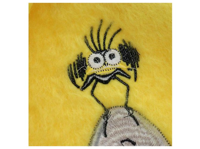 LOEWE x Studio Ghibli Spirited Away Boh Mouse Fly Bird Scarf Auth 167476SM Giallo - vista 16