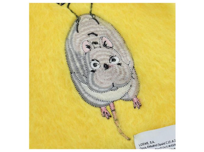 LOEWE x Studio Ghibli Spirited Away Boh Mouse Fly Bird Scarf Auth 167476SM Giallo - vista 17