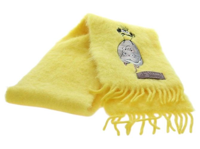 LOEWE x Studio Ghibli Spirited Away Boh Mouse Fly Bird Scarf Auth 167476SM Giallo - vista 2