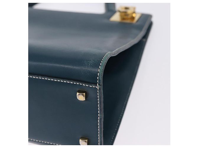 Borsa Salvatore Ferragamo Gancini in pelle blu e oro Auth bs36361 D'oro - vista 11