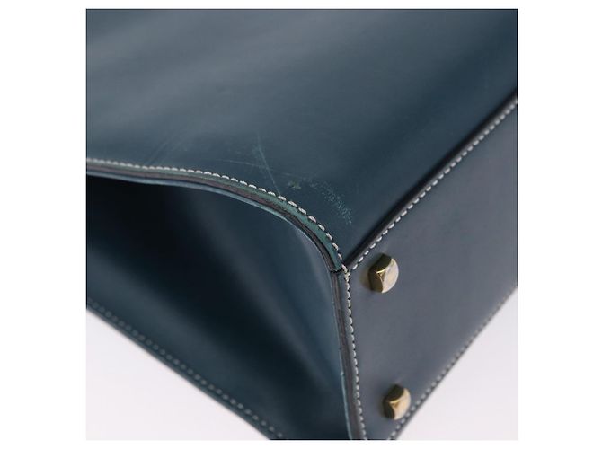 Borsa Salvatore Ferragamo Gancini in pelle blu e oro Auth bs36361 D'oro - vista 12