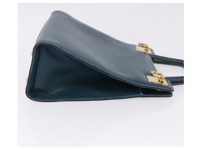 Borsa Salvatore Ferragamo Gancini in pelle blu e oro Auth bs36361 D'oro - vista 4