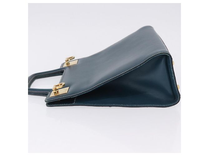 Borsa Salvatore Ferragamo Gancini in pelle blu e oro Auth bs36361 D'oro - vista 5