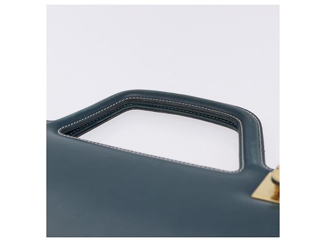 Borsa Salvatore Ferragamo Gancini in pelle blu e oro Auth bs36361 D'oro - vista 8