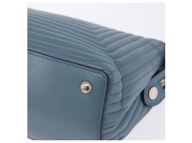 Borsa FENDI Dot Com Click in pelle blu argento Auth bs36524 - vista 16