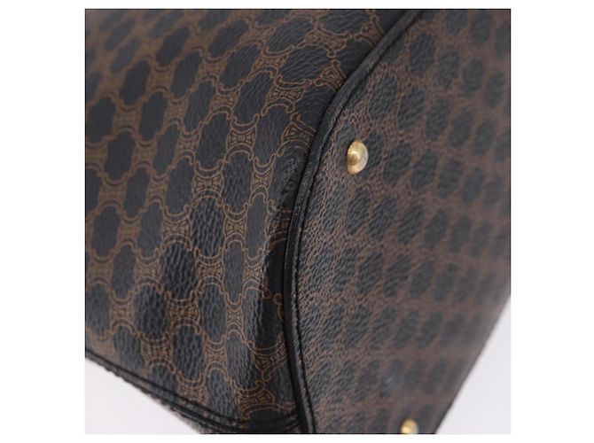 Céline Borsa CELINE Macadam Canvas PVC Pelle Nera Oro Auth 194111V Nero D'oro - vista 15