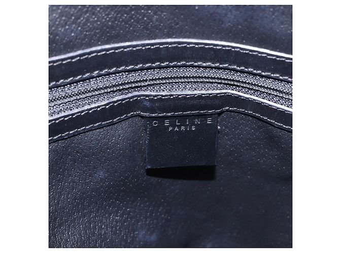 Céline Borsa CELINE Macadam Canvas PVC Pelle Nera Oro Auth 194111V Nero D'oro - vista 19