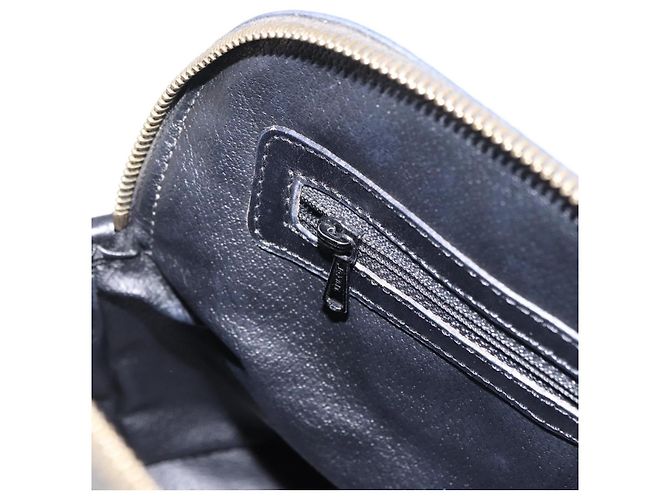 Céline Borsa CELINE Macadam Canvas PVC Pelle Nera Oro Auth 194111V Nero D'oro - vista 22