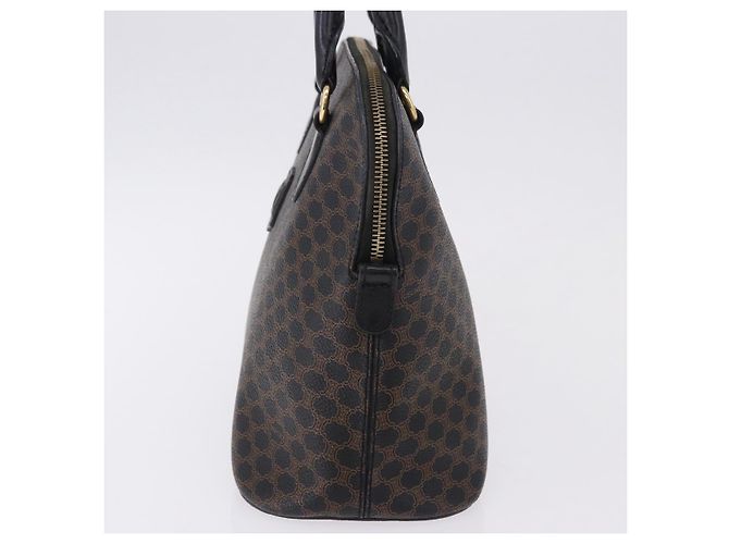 Céline Borsa CELINE Macadam Canvas PVC Pelle Nera Oro Auth 194111V Nero D'oro - vista 3