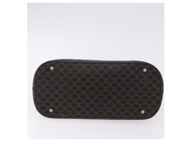Céline Borsa CELINE Macadam Canvas PVC Pelle Nera Oro Auth 194111V Nero D'oro - vista 5