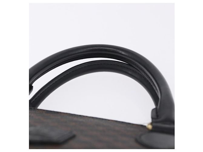 Céline Borsa CELINE Macadam Canvas PVC Pelle Nera Oro Auth 194111V Nero D'oro - vista 8