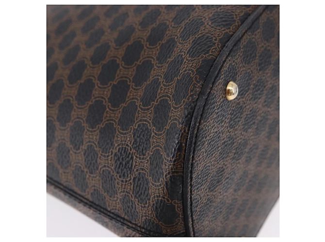 Céline Borsa CELINE Macadam Canvas PVC Pelle Nera Oro Auth 194111V Nero D'oro - vista 9