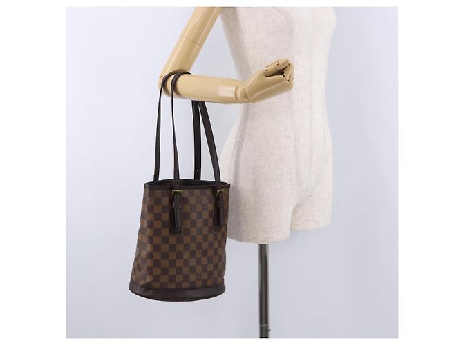 LOUIS VUITTON Borsa a tracolla Damier Ebene Marais N42240 LV Auth hk3963 - vista 23