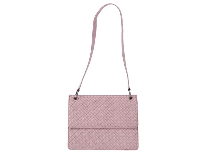 Borsa a Spalla BOTTEGA VENETA INTRECCIATO Satin Rosa Argento Auth 194840V - vista 13