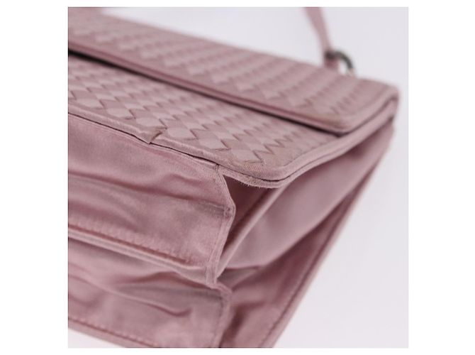 Borsa a Spalla BOTTEGA VENETA INTRECCIATO Satin Rosa Argento Auth 194840V - vista 14