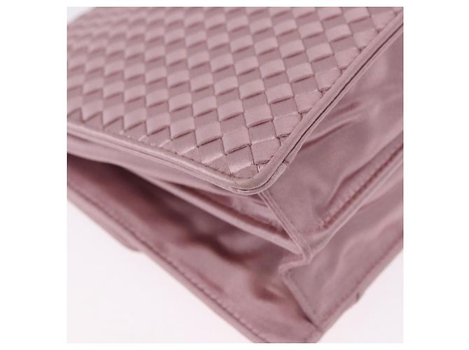 Borsa a Spalla BOTTEGA VENETA INTRECCIATO Satin Rosa Argento Auth 194840V - vista 15