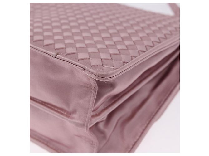 Borsa a Spalla BOTTEGA VENETA INTRECCIATO Satin Rosa Argento Auth 194840V - vista 16