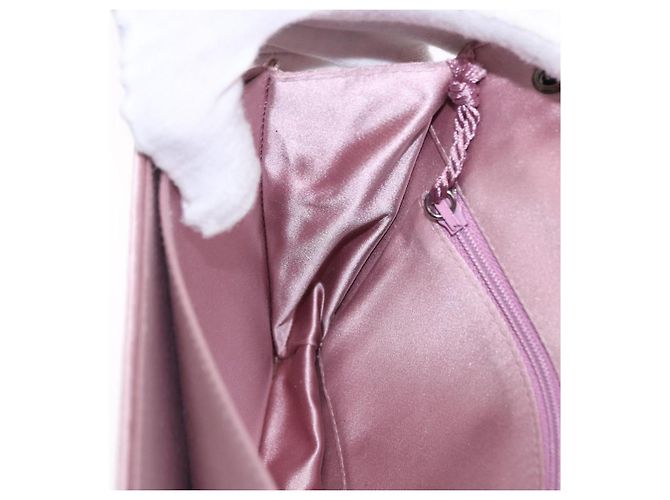 Borsa a Spalla BOTTEGA VENETA INTRECCIATO Satin Rosa Argento Auth 194840V - vista 18