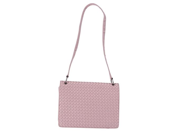 Borsa a Spalla BOTTEGA VENETA INTRECCIATO Satin Rosa Argento Auth 194840V - vista 2
