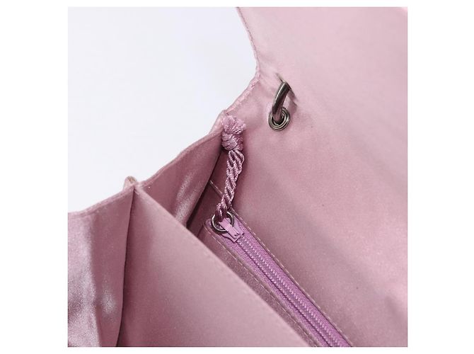 Borsa a Spalla BOTTEGA VENETA INTRECCIATO Satin Rosa Argento Auth 194840V - vista 22