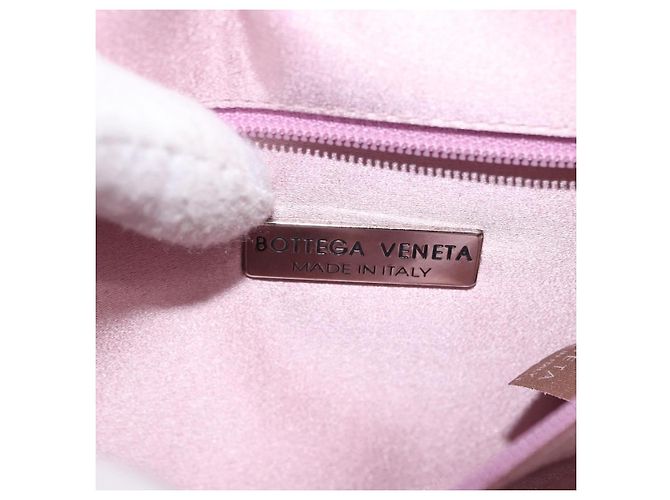 Borsa a Spalla BOTTEGA VENETA INTRECCIATO Satin Rosa Argento Auth 194840V - vista 23