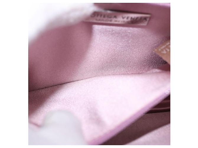 Borsa a Spalla BOTTEGA VENETA INTRECCIATO Satin Rosa Argento Auth 194840V - vista 24